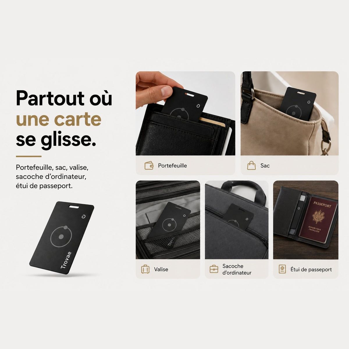 Carte traceur Bluetooth pour portefeuille – Trovae One